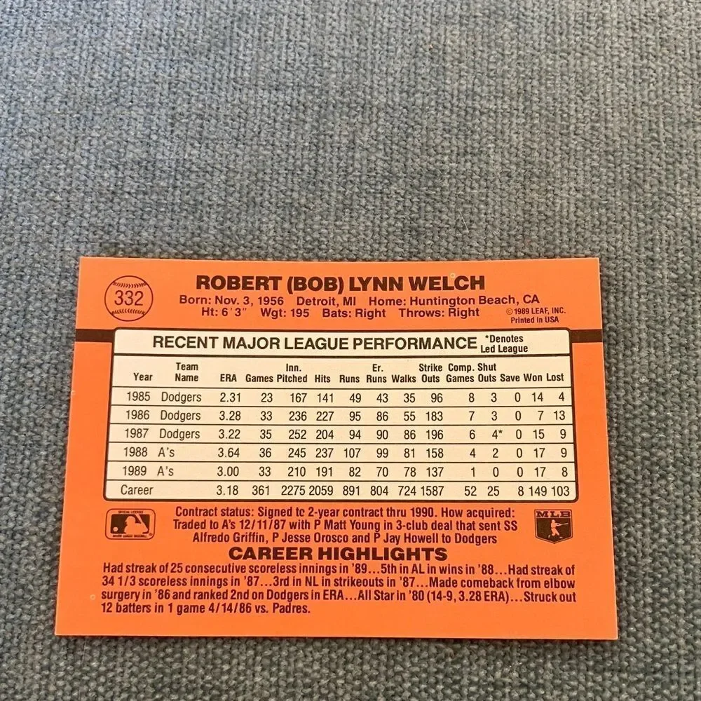 1990 Donruss Oakland A's Baseball Card Trading Card